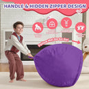 2FT Bean Bag Chair, Comfy Bean Bag Chairs with Memory Foam Filled, Fluffy Beanbag Sofa with Dutch Velvet Cover, Teardrop BeanBag Chairs for Living Room, Playroom - Purple by TinyTreasures Baby Boutique