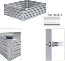 2 Pcs 4×3×1FT Galvanized Raised Garden Bed，Metal Planting Box for Outdoor Vegetable, Herb,Planter Gardening (Silver) by GreenHaven Gardens