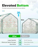 Quictent Portable Mini Cloche Greenhouse w/ Elevated Bottom, Roll-up Zippered Window Waterproof UV-Resistant Hot House for Indoor Outdoor Gaden, 71" x 36" x 36", White by GreenHaven Gardens