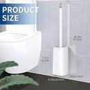 Toilet Brush & Holder Set, Lightweight Plastic Handle, Space Saving for Storage, Deep Cleaning, Drip-Proof, Easy to Assemble, Nylon Bristles, White & Grey by CozyNest Decor