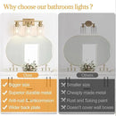 3 Light Bathroom Light Fixtures, Brass Vanity Lights for Bathroom with Clear Glass Shades, Modern Bathroom Wall Sconces for Mirror Living Room Cabinet by CozyNest Decor