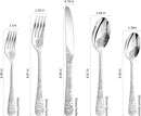 Floral 40 Pcs Silverware Set for 8, Food Grade Stainless Steel Flatware Set with Rose Flower Embossed Design, Eating Utensils Sets Include Fork/Knife/Spoon, Reusable Cutlery Set, Dishwasher Safe by CozyNest Decor