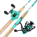 Sougayilang Fishing Rod and Reel Combo, 2-Piece 5-Foot 6-Inch Graphite & Fiberglass Rod, Durable and Strong, Quickset Anti-Reverse Fishing Reel (1Pack/2Pack) by TinyTreasures Baby Boutique