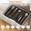 Lifewit Utensil Organizer for Kitchen Drawer, Expandable Cooking Utensil Tray, Bamboo Cutlery Silverware Flatware Holder, Adjustable Spatula Tools and Gadgets Storage Divider, Large, Black by CozyNest Decor