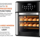 Air Fryer Oven 1800W, 12.7QT Capacity, Touchscreen Panel, Automatic Shut-Off – Black & Stainless Steel – Mondial by CozyNest Decor