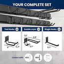 64'' All-Metal Garage Tool Organizer Wall Mount – Heavy-Duty Tool Rack Holds 680 lbs, Adjustable Hooks for Garage, Yard, and Garden Equipment by GreenHaven Gardens