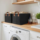 GRANNY SAYS Storage Baskets for Shelves, Closet Organizer Bins, Clothes Storage Bins with Metal Frame, Large Baskets for Organizing and Storage, Collapsible, Black, 2-Pack by CozyNest Decor