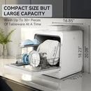 Hermitlux Countertop Dishwasher, 7 Washing Programs Portable Mini Dishwasher with 5-Liter Built-in Water Tank for Apartments & RVs, LED Light, Glass Door, No Hookup Needed by TinyTreasures Baby Boutique