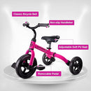 Ancaixin 3 in 1 Toddler Tricycles for 2-5 Years Old Girls and Boys with Adjustable Seat Detachable Pedal and Bell | Foldable Baby Balance Bike Riding Toys | Kids Birthday Christmas New Year Gift Pink by TinyTreasures Baby Boutique