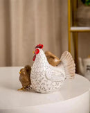 Elenon Funny Garden Chicken Outdoor Statue Decorative, Adorable Flower Bed Decor Rooster Statue, Yard Patio Art Decor Sculptures Table Ornament by GreenHaven Gardens