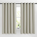 NICETOWN Natural Room Darkening Bedroom Curtain, Window Treatment Thermal Insulated Solid Grommet Voice Reducing Drapes for Kids Room/Living Room, Set of 2, W66 x L66 by TinyTreasures Baby Boutique