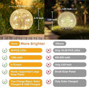 Beautyard Solar Globe Lights Outdoor Large Garden Decor USB Charged 4.72" Diameter 40LED 1000mAh Solar Lights Cracked Glass Globe Power Yard Patio Garden (4.72'' Large 2 Pack Warm White) by CozyNest Decor