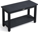 30'' Waterproof Shower Stool, Poly Lumber Shower Bench Seat for Shaving Legs, HDPS Plastic Bath Chair Seat, Non-Slip & No Maintenance, Black, Weight Capacity 700LBS (30 x 13 Inches) by TinyTreasures Baby Boutique