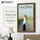 14x24 Picture Frame 3 Pack - Brown Woodgrain, Wood Poster Frame, Gallery Poster Frame - Wall Hanging by CozyNest Decor