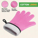 GEEKHOM BBQ Gloves Heat Resistant Oven Mitts - Silicone Grilling Gloves with 13.7" Arm Protection - Waterproof Pot Holder Non-Slip for Men & Women, Kitchen Outdoor Cooking, Baking, Camping, Pink by GreenHaven Gardens