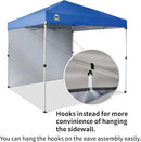 CROWN SHADES 8x8 Pop Up Canopy with 1 Side Wall - Beach Tent with One Push Setup - Outdoor Sun Shade for Events, Parties, Camping - Gazebo with STO-N-Go Cover Bag (Blue) by GreenHaven Gardens