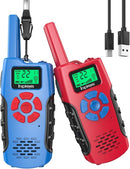 Walkie Talkies for Kids Rechargeable,Toys for Boys and Girls Ages 3-12, 2 Pack Long Range 2-Way Radios, Birthday Gifts,Christmas Stockings, Outdoor Play, Family Games, Hiking Camping Gear by TinyTreasures Baby Boutique