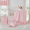 Brandream Farmhouse Crib Bedding Sets for Girls and Boys | 3 Piece Nursery Set Pink Ruffles | Baby Comforter, Fitted Crib Sheet, Crib Skirt Included,100% Cotton Percale by TinyTreasures Baby Boutique