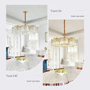 30.3“ Gold Semi Flush Mount Ceiling Light Fixtures, 8-Light Gold Modern Crystal Chandelier Height Adjustable Pendant Lighting for Bedroom Entryway Hallway Kitchen Island Living Room Foyer by CozyNest Decor