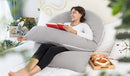 Meiz Pregnancy Pillows for Sleeping, Full Body Pregnancy Pillow with 300TC Comfy Pillowcase & Microfiber Inner Cover- for Back Support - 65 Inch (Grey) by TinyTreasures Baby Boutique