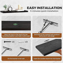 Floating Wall Shelves 2-Pack - Rustic Black 16-inch Wooden Wall Shelves for Storage and Décor, Multi-Functional and Easy to Install for Living Room, Bedroom, and Kitchen by CozyNest Decor