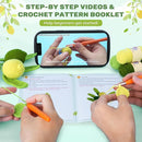 Crochetta Crochet Kit for Beginners, Crochet Kit w Step-by-Step Video Tutorials, Crochet Starter Kit Learn to Crochet Kits for Adults Kids Beginners, 3 Lemons Familly (40%+ Yarn Content) by TinyTreasures Baby Boutique
