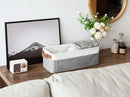 StorageWorks Narrow Storage Bins, Small Basket for Closet and Shelves, Fabric Organizer with Handles, Toilet Paper Storage, Grey and White, 2-Pack by CozyNest Decor