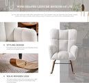 Nursery Rocking Chair, Teddy Upholstered Glider Rocker with High Backrest Armchair, Modern Rocking Accent Chairs for Nursery, Living Room, Bedroom, Offices (Ivory) by TinyTreasures Baby Boutique