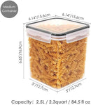 Vtopmart Food Storage Containers 2.5L / 84.5oz, 4 Pieces BPA Free Plastic Airtight Canister for Flour, Sugar, Baking Supplies, with 4 Measuring Cups and 24 Labels, Black by CozyNest Decor