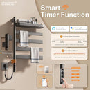 ENZE Smart Rotating Heated Towel Rack for Bathroom, Wall-Mounted Electric Towel Dryer with Swivel Bars & Shelf, Smart Timer, Low Carbon Steel, Plug-in/Hardwired, Towel Warmer with Wi-Fi App Control by TinyTreasures Baby Boutique