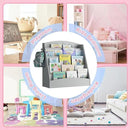 5-Tier Kids Bookshelf Montessori Toddler Book Rack Baby Bookcase Floor Front Facing Magazine Display Shelf for Bedroom Playroom Nursery Classroom Kindergarten Wood (Gray) by CozyNest Decor