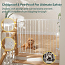 Cumbor 34" Extra Tall No Bottom Bar Baby Gate for Stairs, Auto Close Dog Gate Indoor for Larger Pets, 29.2-43" Hardware Mounted Safety Gate for Doorways, Wide Walk Thru Door for Easy Access (White) by TinyTreasures Baby Boutique