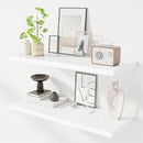 36" Floating Shelves for Wall, 12" Deep Slim White Floating Shelves, Wall-Mounted Shelves for Bedroom, Living Room, Kitchen, Bathroom - Set of 2 by CozyNest Decor
