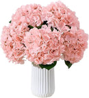 8Pcs Blush Fake Flowers Silk Hydrangea Artificial Flowers Bouquets Faux Hydrangea Stems for Home Table Centerpieces Wedding Party Decoration by CozyNest Decor