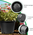 7 Gallon Plastic Nursery Pots, 15 Inch Large Plastic Pots for Plants, Round Plant Pots with Drainage Holes, Flower Pots for Outdoor Indoor Plants (5-Pack, Black) by GreenHaven Gardens