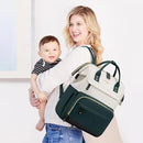 LOVEVOOK Diaper Bag Backpack, Baby Bag with Changing Station, Large Diaper Backpack for Moms Dads, Waterproof Leather Accents Baby Boy and Girl Bag for Travel Baby Essentials, Dark Green-Beige by TinyTreasures Baby Boutique