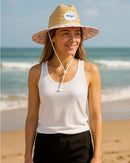 Hurley Women's Straw Hats - Real Straw Hat Medium Brim and Adjustable Chin Strap by GreenHaven Gardens
