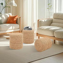 16'' Round Ottoman Natural Seagrass Braided Poof Hand Weaving Round Ottomans Boho Footrest Stool for Home Living Room Bedroom Patio(Natural) by CozyNest Decor