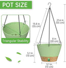 ZMTECH 8 Inch Hanging Planters for Indoor Plants, Hanging Baskets for Plants Outdoor with Visible Water Level, Hanging Flower Pots with Drainage Holes & Removable Tray(2 Pack, Green) by CozyNest Decor