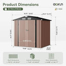 Aoxun 6.2x4 FT Shed Outdoor Storage Shed with Lockable Doors & Slooping Roof Metal Garden Tool Shed for Backyard, Patio, Poolside (Brown) by GreenHaven Gardens