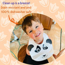 Silly Goose Set of 2 Silicone Animal Baby Bibs for Babies and Toddlers, Waterproof, Adjustable, Soft, Extra Wide Food Catcher Pocket (2PK Panda+Bear) by TinyTreasures Baby Boutique