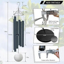 ASTARIN Extra Large Wind Chimes Outdoor Deep Tone,66 Inch Wind Chimes for Outside with 6 Tubes Tuned Relaxing Melody,Memorial Wind Chimes Large for Mom,Garden Decor,Black by CozyNest Decor