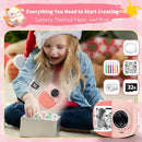 Rongta Kids Camera Instant Print, 1080P Kids Instant Cameras That Print Photos, Christmas Birthday Gifts for Girls Age 3-12, Video Camera Portable Toy for 3 4 5 6 7 8 9 10 Year Old Kids Girls(Pink) by TinyTreasures Baby Boutique