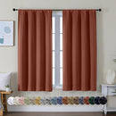 Simplebrand Ava Terracotta Short Blackout Curtains for Bedroom 54 Inches Long 2 Panels Set, Solid Thermal Insulated, Energy Saving Window Treatment Curtains Blackout Drapes, W40 x L54 Inch, Terracotta by TinyTreasures Baby Boutique