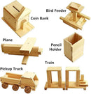Kraftic Woodworking Building Kit for Kids and Adults, with 6 Educational Arts and Crafts DIY Carpentry Construction Wood Model Kit Toy Projects for Boys and Girls by GreenHaven Gardens