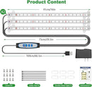 Wiaxulay Grow Lights for Indoor Plants, Full Spectrum 6000K LED Grow Light Strip Sunlike Growing Lamp with 6/12/16H Timer, 3 Switch Modes, 5 Dimmable Levels for Hydroponics Succulent Seedling, 2 Pack by GreenHaven Gardens