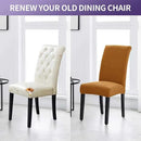 Joccun Chair Covers for Dining Room Set of 6,Dining Chair Slipcovers Stretch Dining Room Chair Covers Seat Protector,Washable Parsons Chair Cover for Home,Hotel,Banquet(Gold,6 Pack) by CozyNest Decor