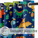 Cartoon Dinosaur Blackout Curtain Panels Curtains Blue Curtains for Boys Bedroom Grommet Top Window Treatment 2 Panels Drapes Kids Room Decor Navy Blue Curtains 84 Inch Length, 82" x 84" by TinyTreasures Baby Boutique