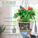 Hanging Planters for Indoor Outdoor Plants, 1 Set Self Watering Hanging Pot with Drainage Holes & Removable Tray (White-12inch, 12'') by GreenHaven Gardens