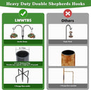 Double Shepherds Hooks for Outdoor (2Pack,76 inch) Heavy Duty Adjustable Bird Feeder Pole Garden Decor Shepherds Hook for Hanging Bird Feeder, Plant Baskets, Hummingbird Feeder for Outside by GreenHaven Gardens